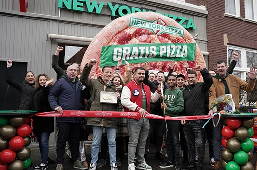 New York pizza tevreden klant met onze accukluis