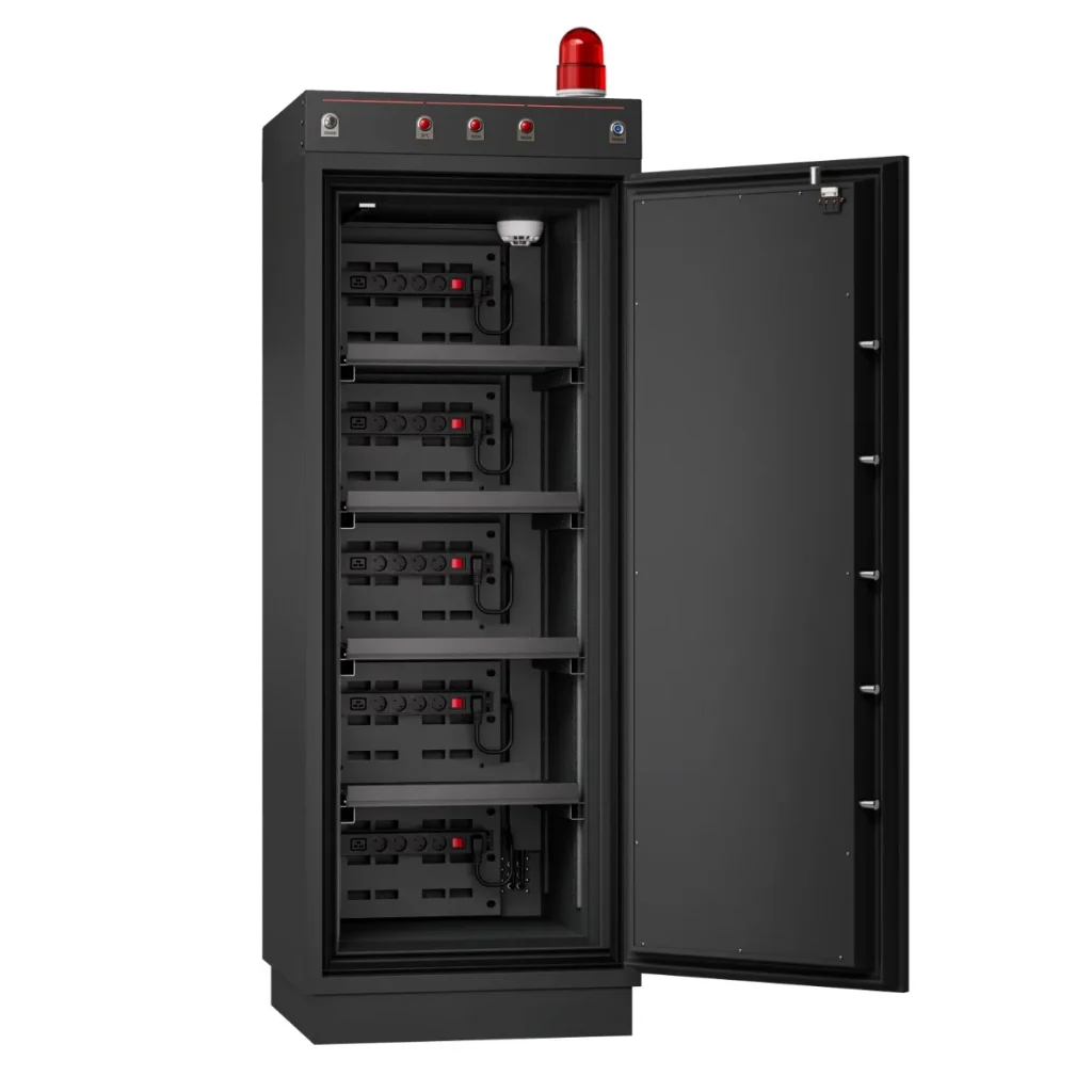SafetyFirst BS-3K accukluis met open deur: legborden met oplaadpunten